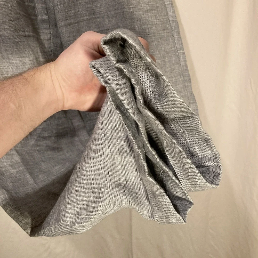 Murano Men's Alex Slim Fit Pants Gray Baird McNutt 100% Linen 34x34 Trousers